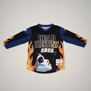 Headgear Classics HGC Dead Presidents 1995 Promo Jersey Flame Graphic Sz YS Mesh